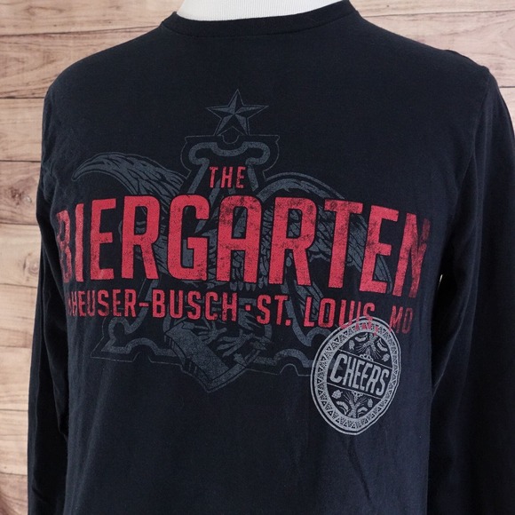 THE BIERGARTEN ANHEUSER-BUSCH BREWERY ST LOUIS LONG SLEEVE T-SHIRT SIZE M - Picture 2 of 6